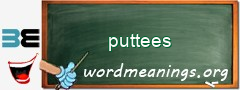 WordMeaning blackboard for puttees